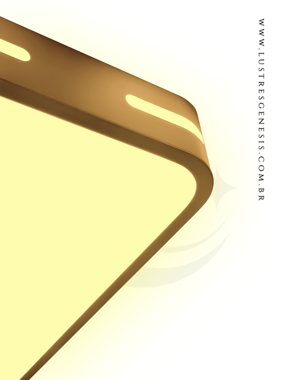 Detalhes do Plafon Moderno Supren Dourado